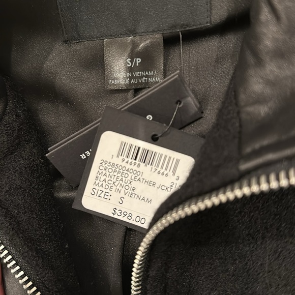 Club Monaco Cropped Leather Jacket - Picture 6 of 13